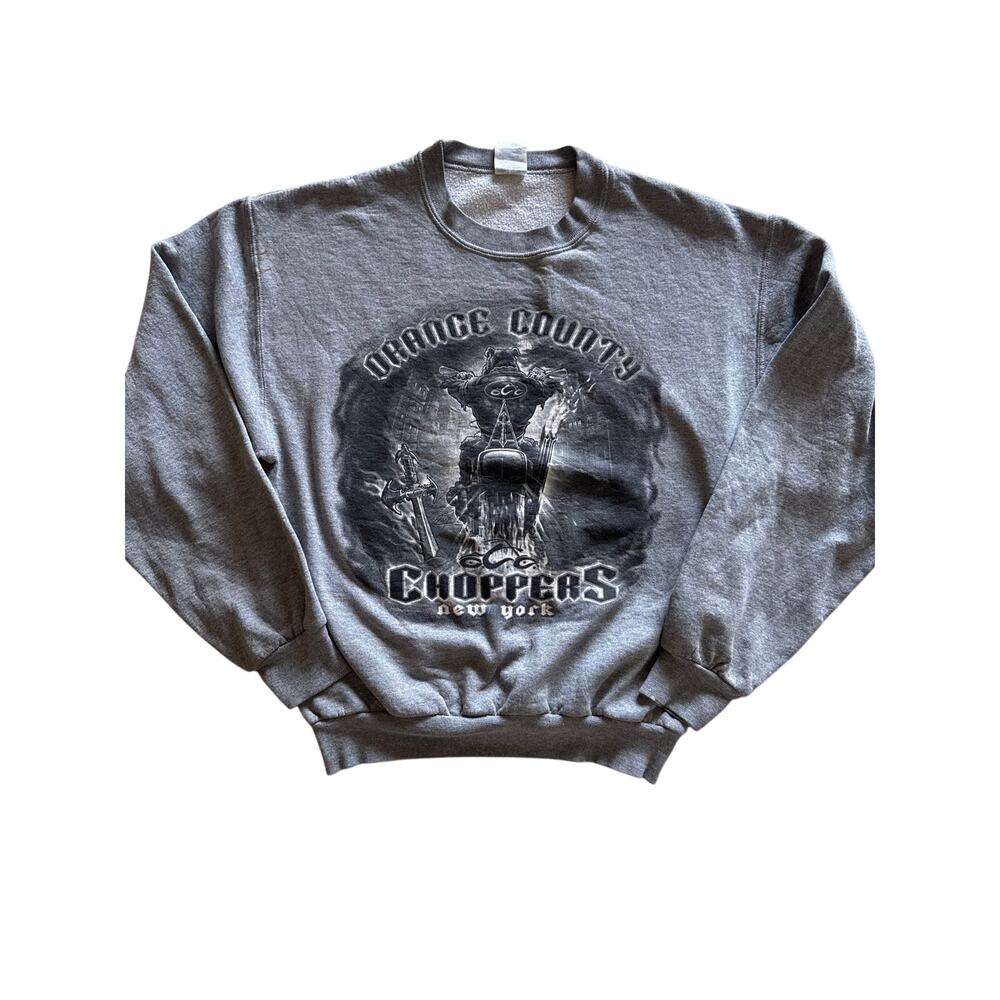 Vintage Y2K Orange County Choppers OCC Jerzees Gray Crewneck Sweatshirt M